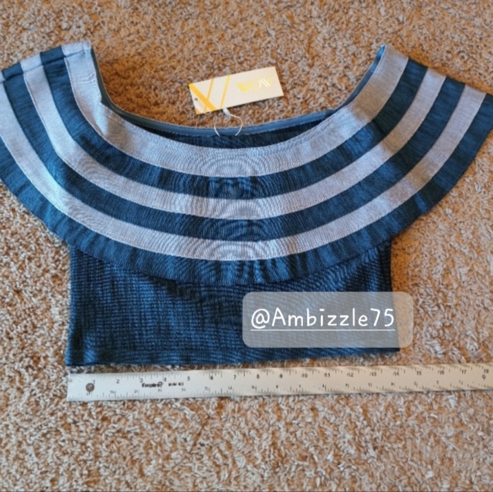 WoW Couture Bodycon Bandage Style Off Shoulder Crop Top - Picture 3 of 7